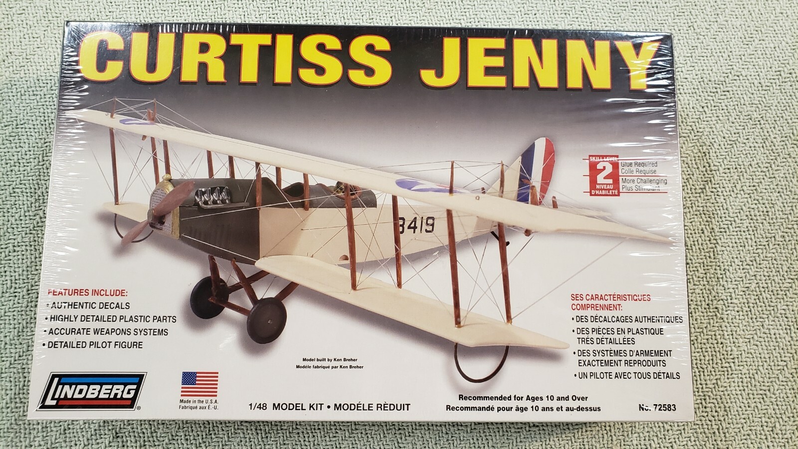 curtiss jenny rc airplane kit
